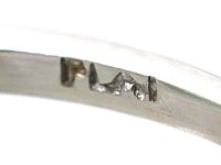 Art Deco Platinum Rectangular Cut Diamond & Triangular Cut Diamond Three Stone Ring