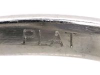 Art Deco Platinum Ring set with a Cabochon Sapphire & Diamonds