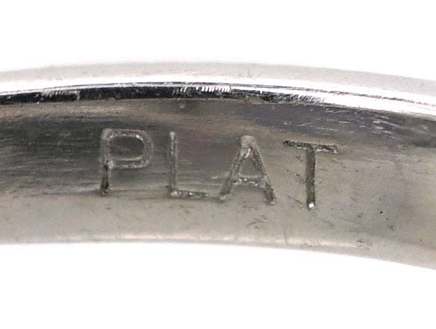 Art Deco Platinum Ring set with a Cabochon Sapphire & Diamonds