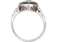 Art Deco 18ct White Gold, Onyx & Diamond Ring