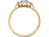 Edwardian 18ct Gold & Platinum Cluster Ring set with a Green Garnet & Diamonds