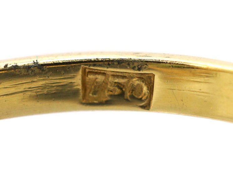 Edwardian 18ct Gold & Platinum Cluster Ring set with a Green Garnet & Diamonds