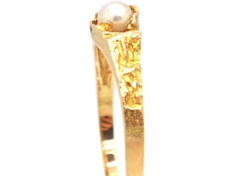 14ct Gold & Natural Pearl Ring by Bjorn Wekkstrom for Lapponia