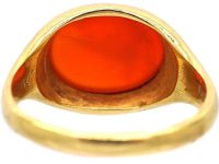18ct Gold Ring set with a with a Roman Carnelian Intaglio of Mercury