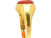 18ct Gold Ring set with a with a Roman Carnelian Intaglio of Mercury