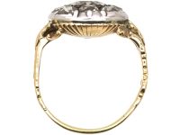 Georgian 15ct Gold & Silver Old Mine Cut Diamond Cluster Ring