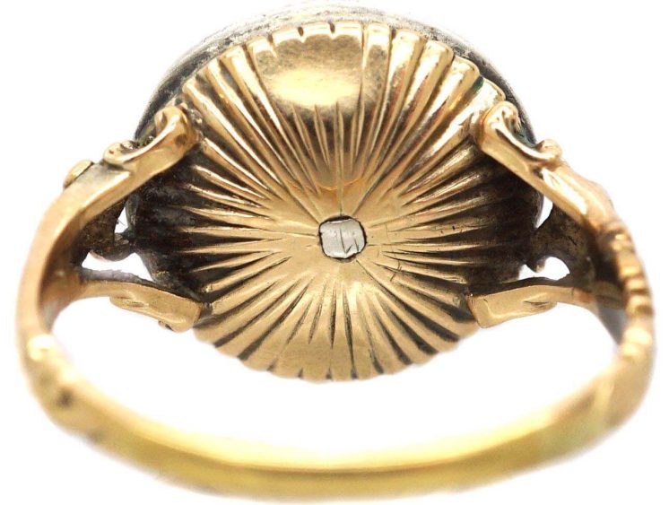 Georgian 15ct Gold & Silver Old Mine Cut Diamond Cluster Ring