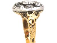 Georgian 15ct Gold & Silver Old Mine Cut Diamond Cluster Ring
