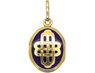 Victorian 18ct Gold & Royal Blue Enamel Oval Locket