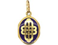 Victorian 18ct Gold & Royal Blue Enamel Oval Locket