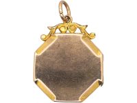 Edwardian 9ct Gold Back & Front Octagonal Locket. with Natural Split Pearl Flower Motif