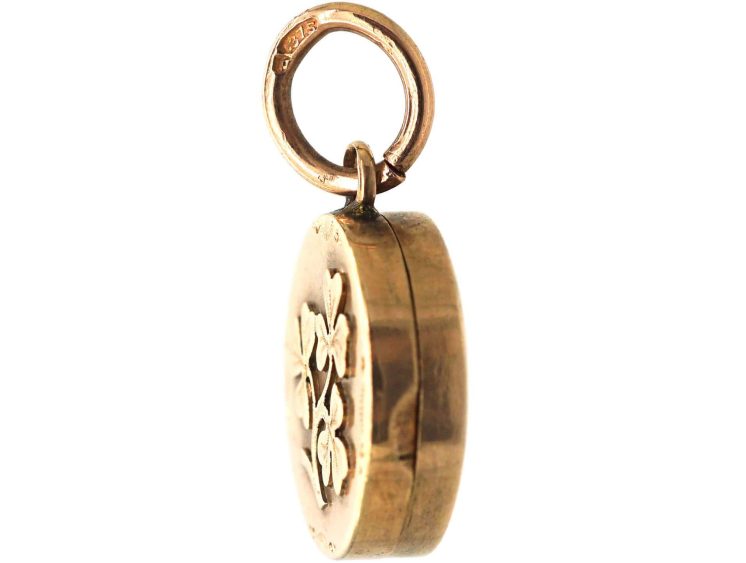 Edwardian 9ct Gold Three Leaf Clover Locket