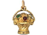 Victorian 9ct Gold Basket of Flowers Charm