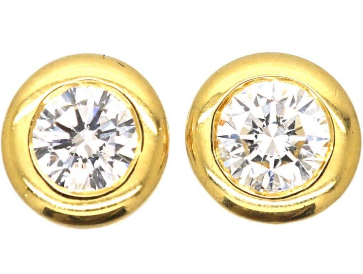 18ct Gold Diamond Stud Earrings