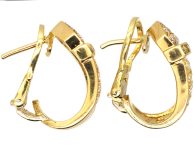 Vintage 18ct Gold Earrings set with Canary Yellow & White Diamonds by David Morris