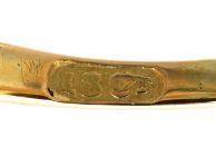 Victorian 18ct Five Stone Old Mine Cut Diamond Carved Half Hoop Ring