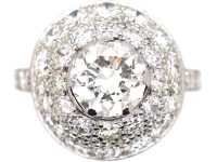 Art Deco 18ct White Gold Bombè Ring set with Diamonds