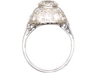 Art Deco 18ct White Gold Bombè Ring set with Diamonds