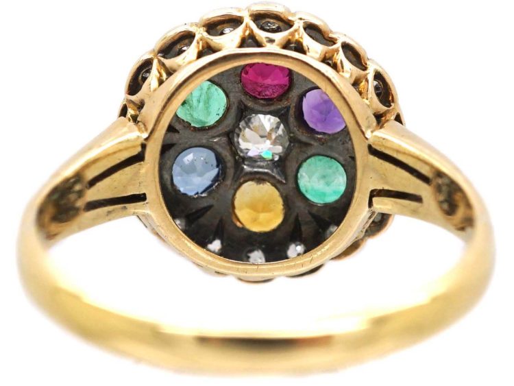 Edwardian 18ct Gold Gem Set Dearest Ring