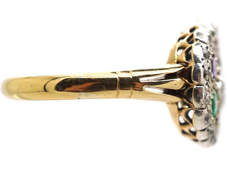 Edwardian 18ct Gold Gem Set Dearest Ring