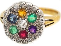 Edwardian 18ct Gold Gem Set Dearest Ring