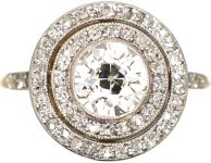 Early 20th Century 18ct Gold & Platinum Diamond Target Ring