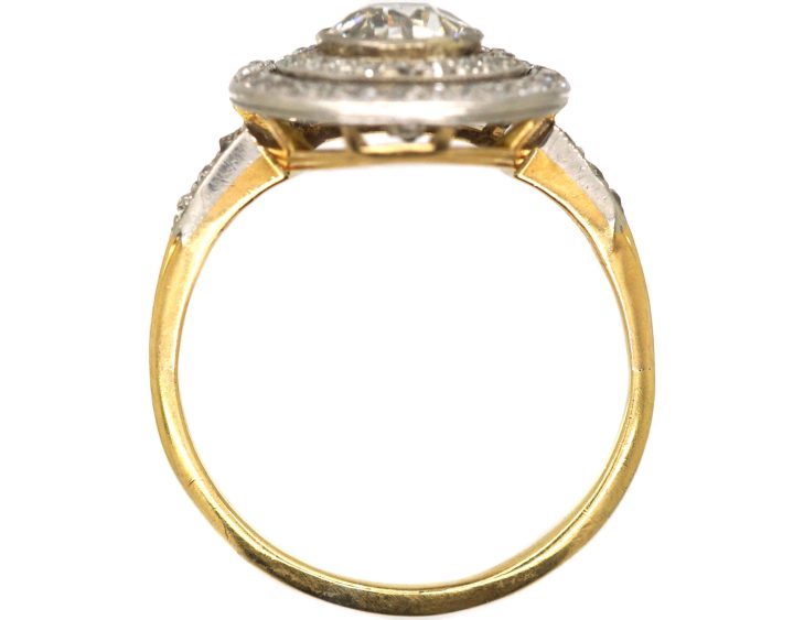 Early 20th Century 18ct Gold & Platinum Diamond Target Ring