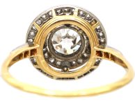 Early 20th Century 18ct Gold & Platinum Diamond Target Ring