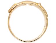 Victorian 18ct Gold Wide Buckle Ring set with a Diamond