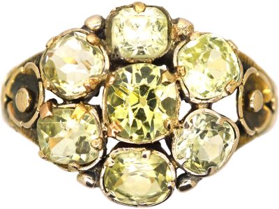 Victorian 18ct Gold Cluster Ring set with Chrysoberyls
