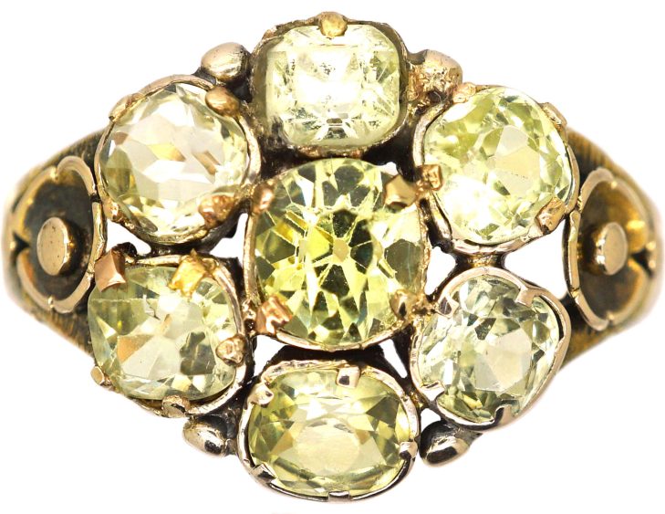 Victorian 18ct Gold Cluster Ring set with Chrysoberyls