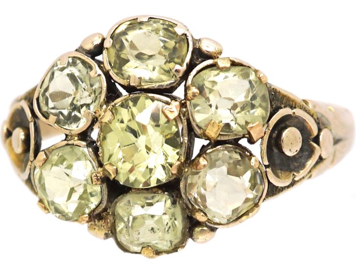 Victorian 18ct Gold Cluster Ring set with Chrysoberyls