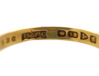 Edwardian 18ct Gold Five Stone Opal Ring with Rose Diamond Points