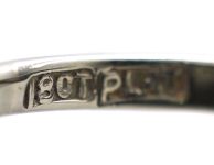 Art Deco 18ct White Gold & Platinum Large Rectangular Onyx Ring set with a Diamond