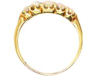 Victorian 18ct Gold Five Stone Opal & Rose Diamond Ring