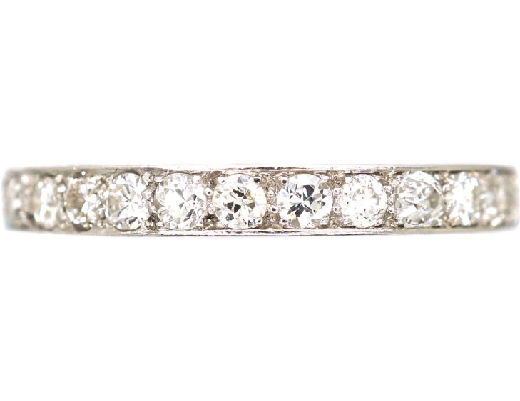 Early 20th Century Narrow Platinum Diamond Eternity Ring