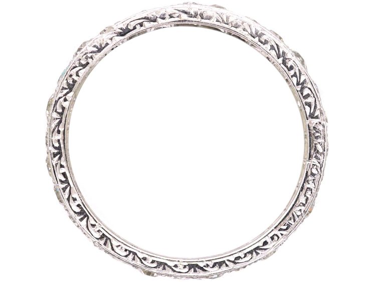 Early 20th Century Narrow Platinum Diamond Eternity Ring