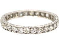 Early 20th Century Narrow Platinum Diamond Eternity Ring
