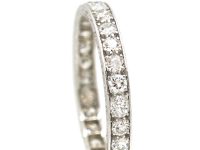 Early 20th Century Narrow Platinum Diamond Eternity Ring