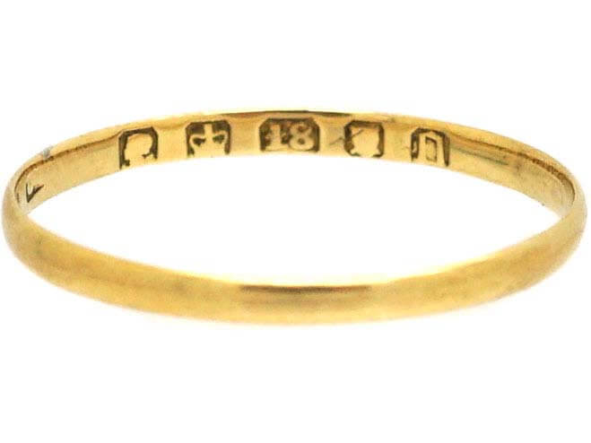 Victorian 18ct Gold Wedding Ring Assayed in 1869