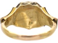 Victorian 15ct Gold Triple Opening Signet Ring set with a Bloodstone