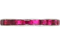 Art Deco Platinum Ruby Eternity Ring