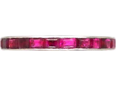 Art Deco Platinum Ruby Eternity Ring