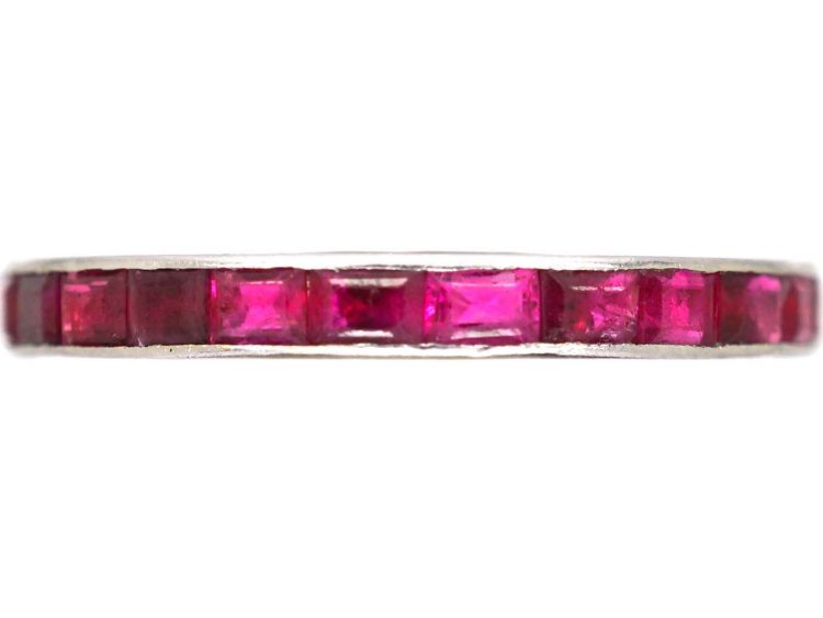Art Deco Platinum Ruby Eternity Ring