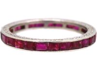 Art Deco Platinum Ruby Eternity Ring