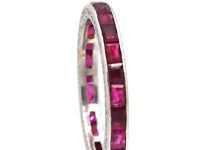 Art Deco Platinum Ruby Eternity Ring