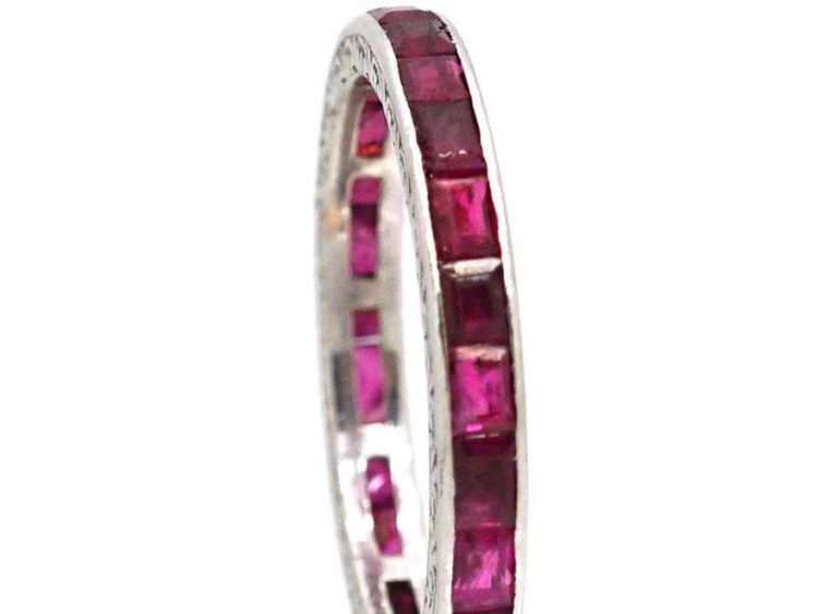 Art Deco Platinum Ruby Eternity Ring