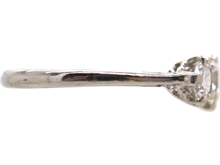 Early 20th Century Platinum Three Stone Diamond Ring