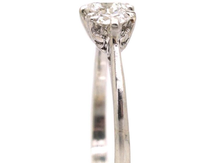 Early 20th Century Platinum Three Stone Diamond Ring