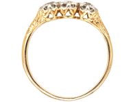 Early 20th Century 14ct Gold & Platinum Three Stone Diamond Ring